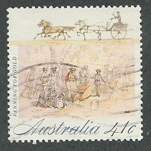 AUS 1990 41c 'COLONIAL DEVELOPMENT- PANNING FOR GOLD' FINE USED (EBID42-662)