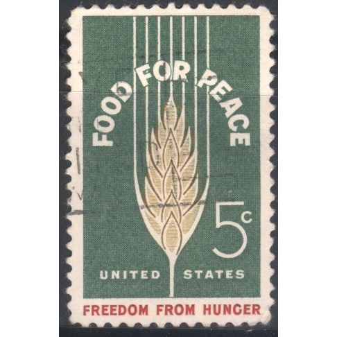 USA 1963 - SG1213 - 5c brown, green & red - "Food For Peace" - used