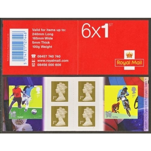 Great Britain 2010 6 x 1st London Olympics 4 Stamp Booklet Mint MNH PM26 3108ab