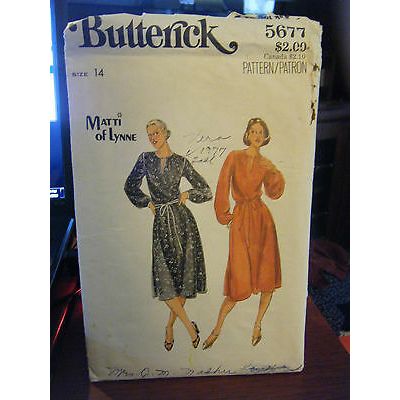 Vintage Butterick Matti of Lynne 5677 Misses Dress Pattern - Size 14