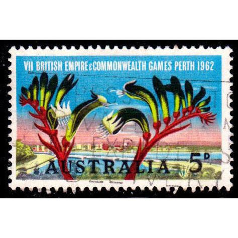 Australia 1962 Commonwealth Games 5d Used Stamp..