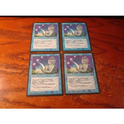 Magic The Gathering, MTG, 4-Cards, 1994, HIGH TIDE, ex