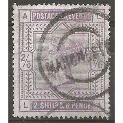 1883 SG179 2/6d Deep Lilac Good/Fine Used Manchester CDS “LA” . .