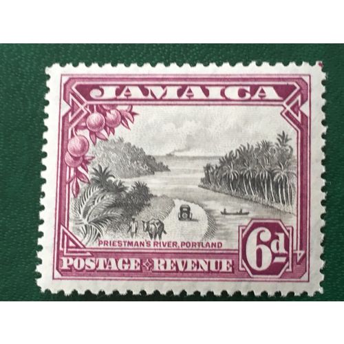 Jamaica 1932 6d Grey Black & Purple Mounted Mint MM SG 113 Priestman's stamp