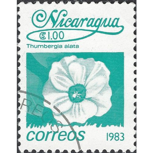 NICARAGUA, FLOWER, Black-eyed Susan, blue-green 1983, $1