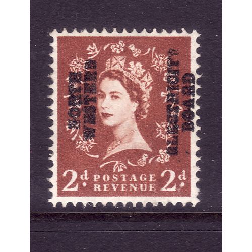 GREAT BRITAIN COMMERCIAL OVER PRINT NORTH WESTERN ELECT BOARD QEII 2d BROWN 2
