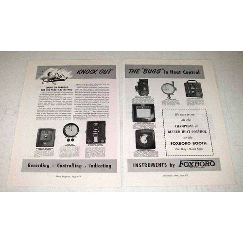 1946 Foxboro Instruments Ad - Bugs in Heat Control