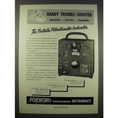 1946 Foxboro Portable Potentiometer Indicator Ad