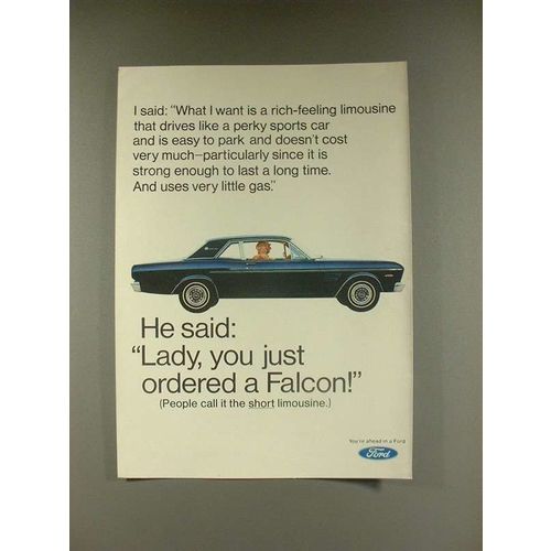 1967 Ford Falcon Car Ad - Lady, You Just Ordered!