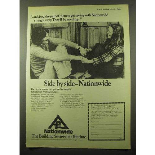 1973 Nationwide Building Society Ad - Advised the Pair