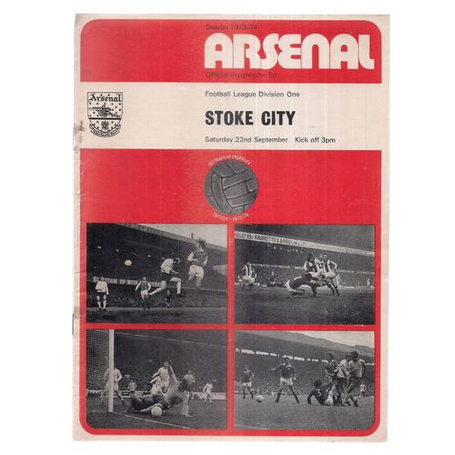 ARSENAL v STOKE CITY football programme September 22nd,1973