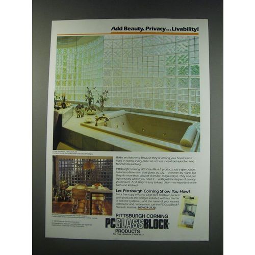 1991 Pittsburgh Corning PC Glassblock Ad - Add beauty, privacy.. Livability