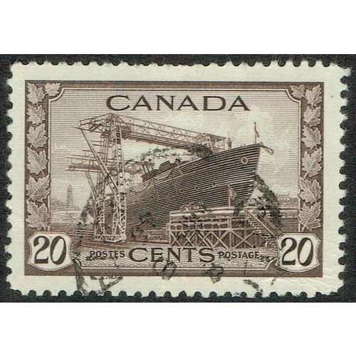Canada 1942 War Effort 20c Chocolate SG386 FU