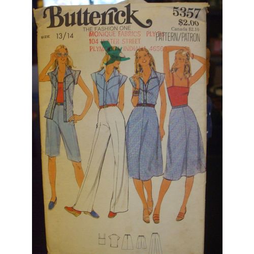 Butterick 5357 Junior/Teen Top, Shirt, Skirt, Pants & Shorts Pattern - Sz 13-14