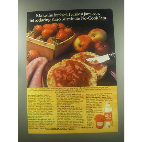 1982 Karo Corn syrup Advertisement - recipe for No-Cook Jam