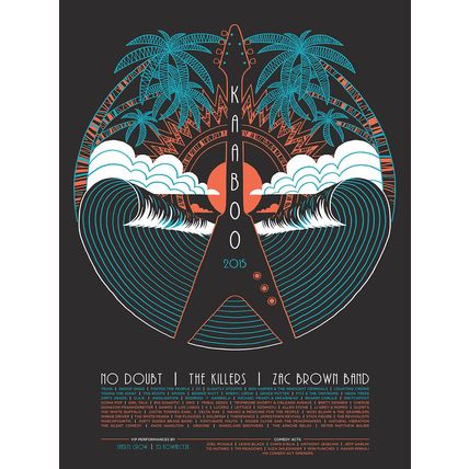 2015 KAABOO DEL MAR GIBSON 311 ZAC BROWN KILLERS CONCERT POSTER 9/18-19 20 LTDED