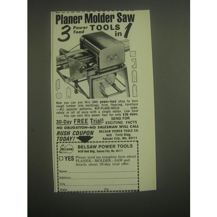 1982 Belsaw Power Tools Ad - Planer Molder Saw 3 Power Feed Tools in 1