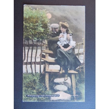 Trichromatic by J Welch, Whispering Sweet Nothings, Novelty Vintage Postcard