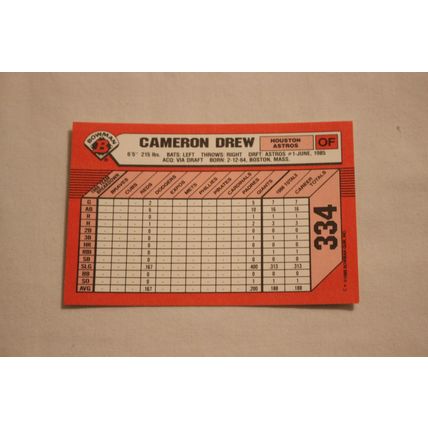 Cameron Drew 1989 Bowman TIFFANY NO. 334