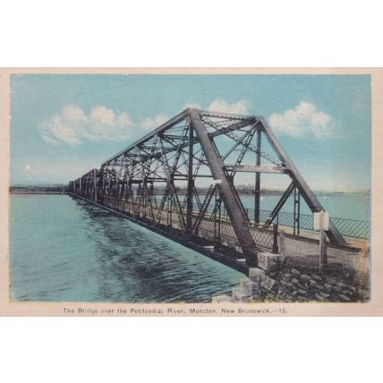 Petitcodiac River Bridge Brunswick Canadian Vintage Postcard