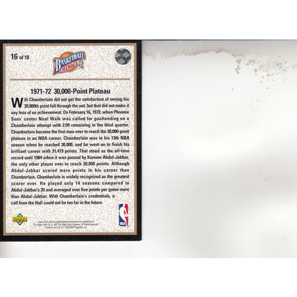 WILT CHAMBERLAIN 1992 AUTOGRAPHED LOS ANGELES LAKER HOF WORLD CHAMPION CENTER