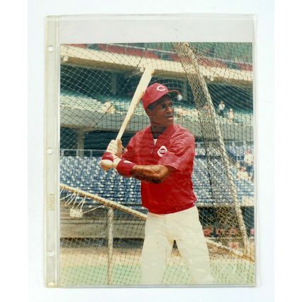 Eric Davis Glossy Photo Vintage Cincinnati Reds 8"x10" Picture + Sleeve 1980's