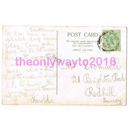 Eastbourne from the Wish Tower, Sussex, England, 1907, Postcard