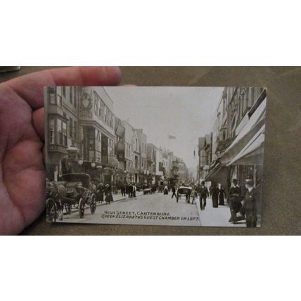 Early Postcard -Retailers @ busy High Street Canterbury - Kent