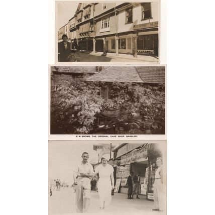Banbury Cake Store 3x Amazing Old Seaside Shop Kodak RPC Postcard s