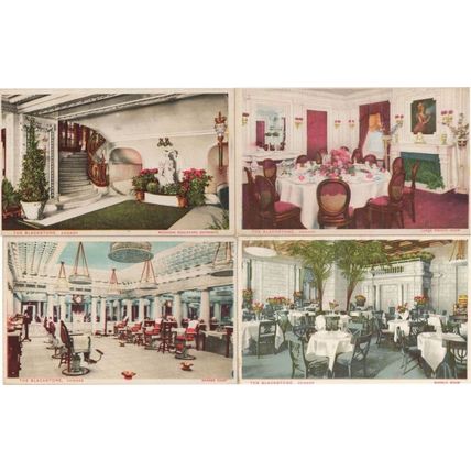 Blackstone Chicago Barber Shop Marble Room 4x USA Old Postcard s