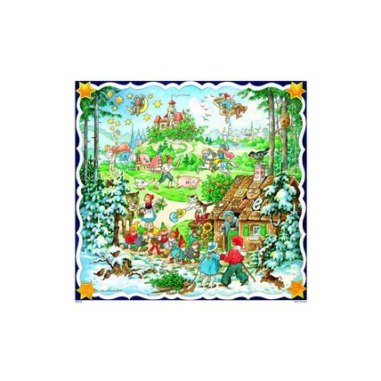 10411 - Korsch Advent Calendar - Wonderland - 12"H x 12"W x .1"D