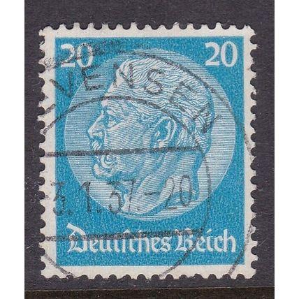 Germany 1935 POSTMARK EVENSEN on President Von Hindenburg 20pf VGC