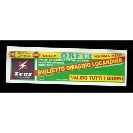 Biglietto Ingresso Circo - Nelly Orfei 03 - misura cm. 13x4