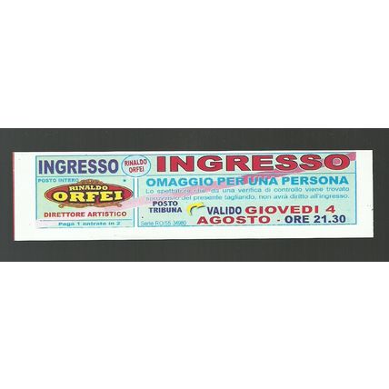 Biglietto Ingresso Circo - Rinaldo Orfei 1 - misura cm. 13x4