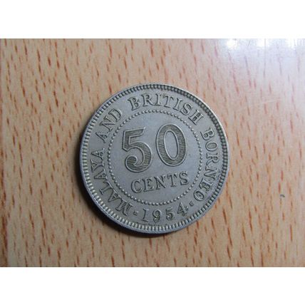 Borneo 1954 50 Cents Coin