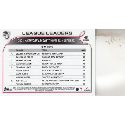 VLADIMIR GUERRERO JR, SALVADOR PEREZ & SHOHEI OHTANI AUTO 2022 AL HOME RUN LDRS
