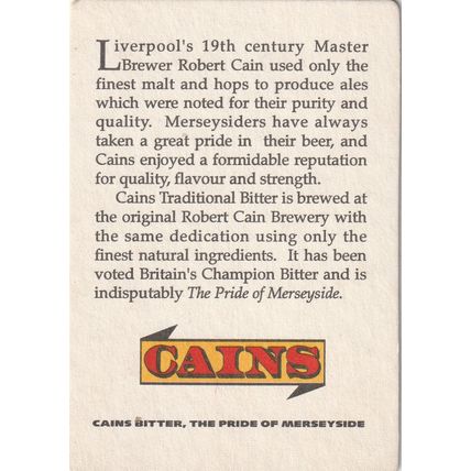 BEER MAT - CAINS BREWERY - RAISE CAIN - (Cat No 008) - (1992)
