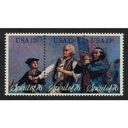 USA American Revolution Bicentennial Strip of 3v 1965 MNH SG#1607-1609