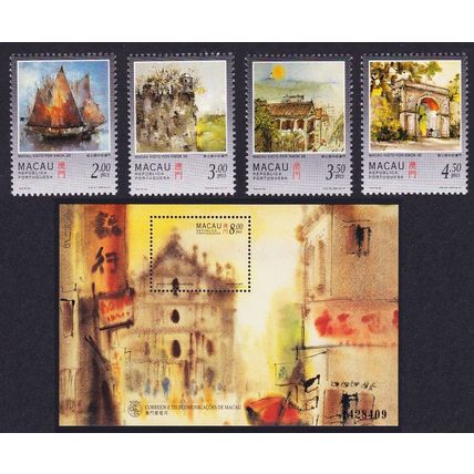 Macao Macau Paintings of Macao by Kwok Se 4v+MS 1997 MNH SG#974-MS978
