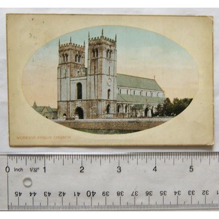1914 postcard Worksop Priory Church