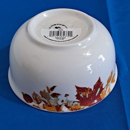 Lot 4 Royal Norfolk LEAF 6" SOUP BOWLS Cereal Thanksgiving Fall Leaves Autumn