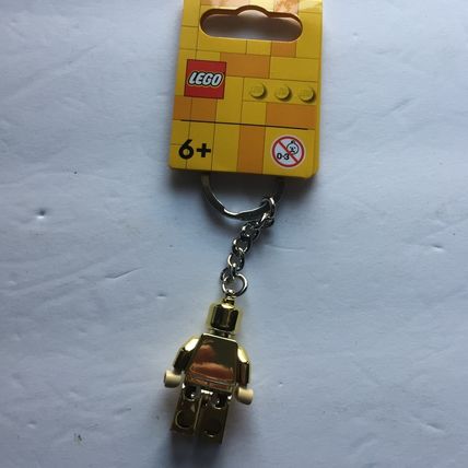 NEW Lego Gold Colored Minifigure & Lego Brick Keyrings