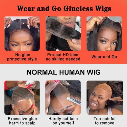 24 Inch 5X5 HD Lace Closure Wigs Human Hair Wear and Go Glueless Wigs Human Hair