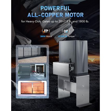 CO-Z 1800 Lb Automatic Sliding Gate Opener with 2 Remote Controls, Electric Roll