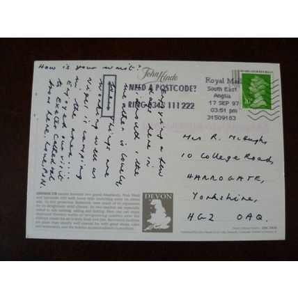GB Devon Sidmouth 1997 used John Hinde colour postcard Peak Head