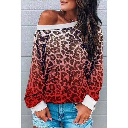 Leopard Gradient Long Sleeve Sweatshirt