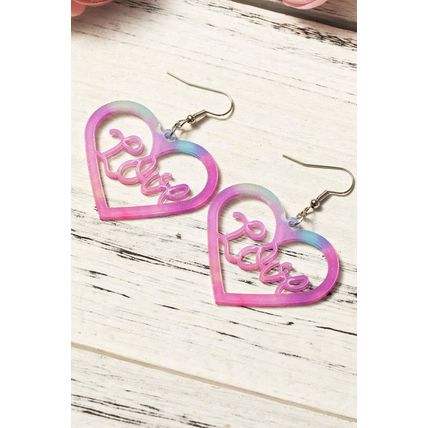 Pink Love Hollowed Heart Valentines Fashion Earrings