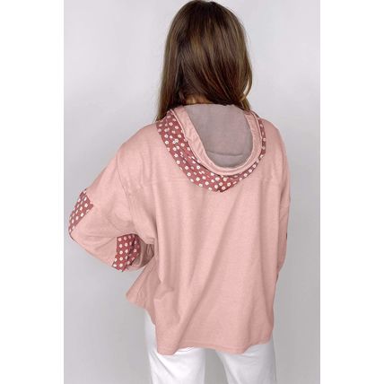 Delicacy Floral Patchwork Star Pattern Drawstring Hoodie