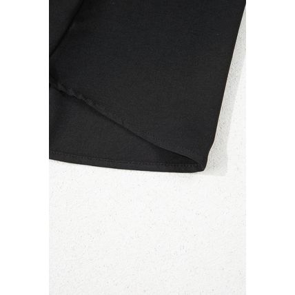 Black Pinched V Neck Tie Loose Tank Top
