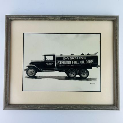 Sterling Fuel Oil Corporation Delivery Vehicle Framed Photo Illinois Vintage #2